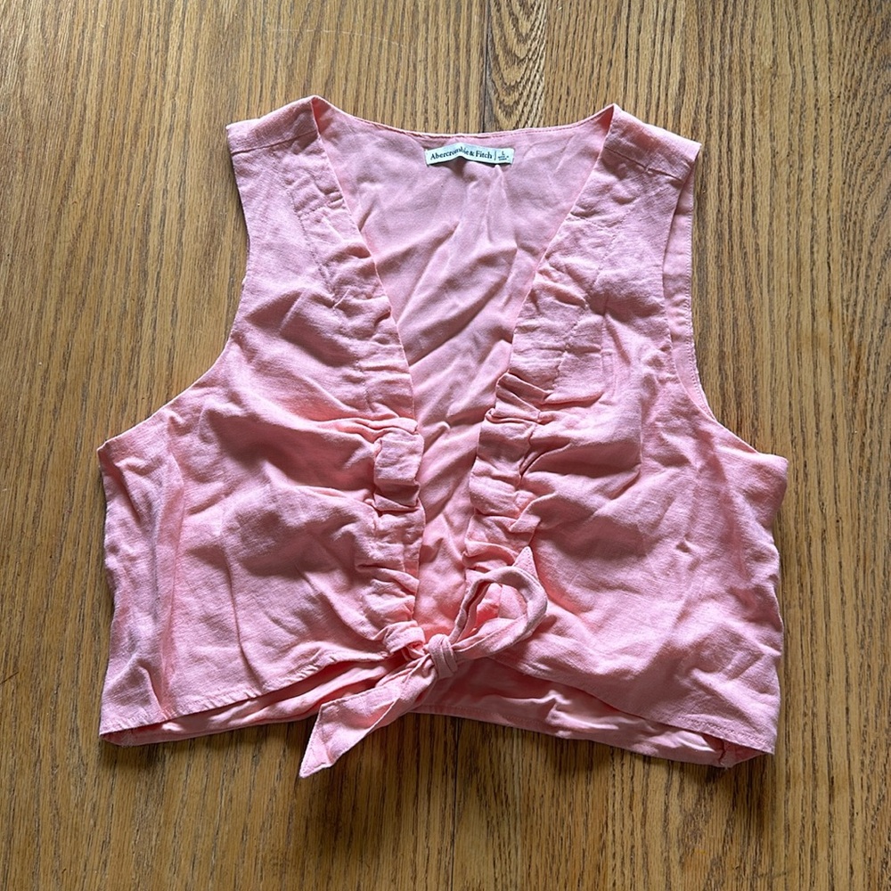 Light Pink Abercrombie & Fitch Front Tie Tank